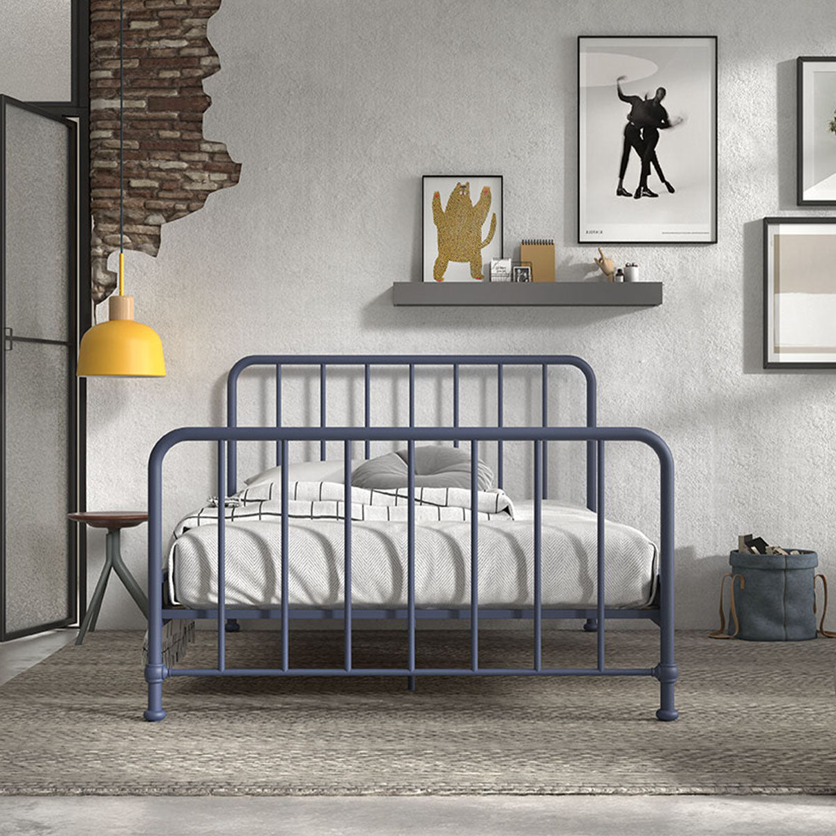 Lit 140x200 sommier inclus Vipack Bronxx Denim mat - vue 4