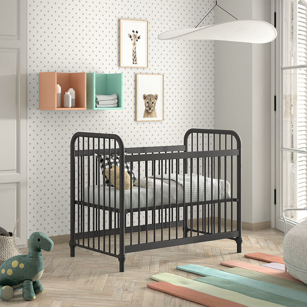 Lit bébé 60x120 Jaxx by Vipack Bronxx Noir mat - vue 3