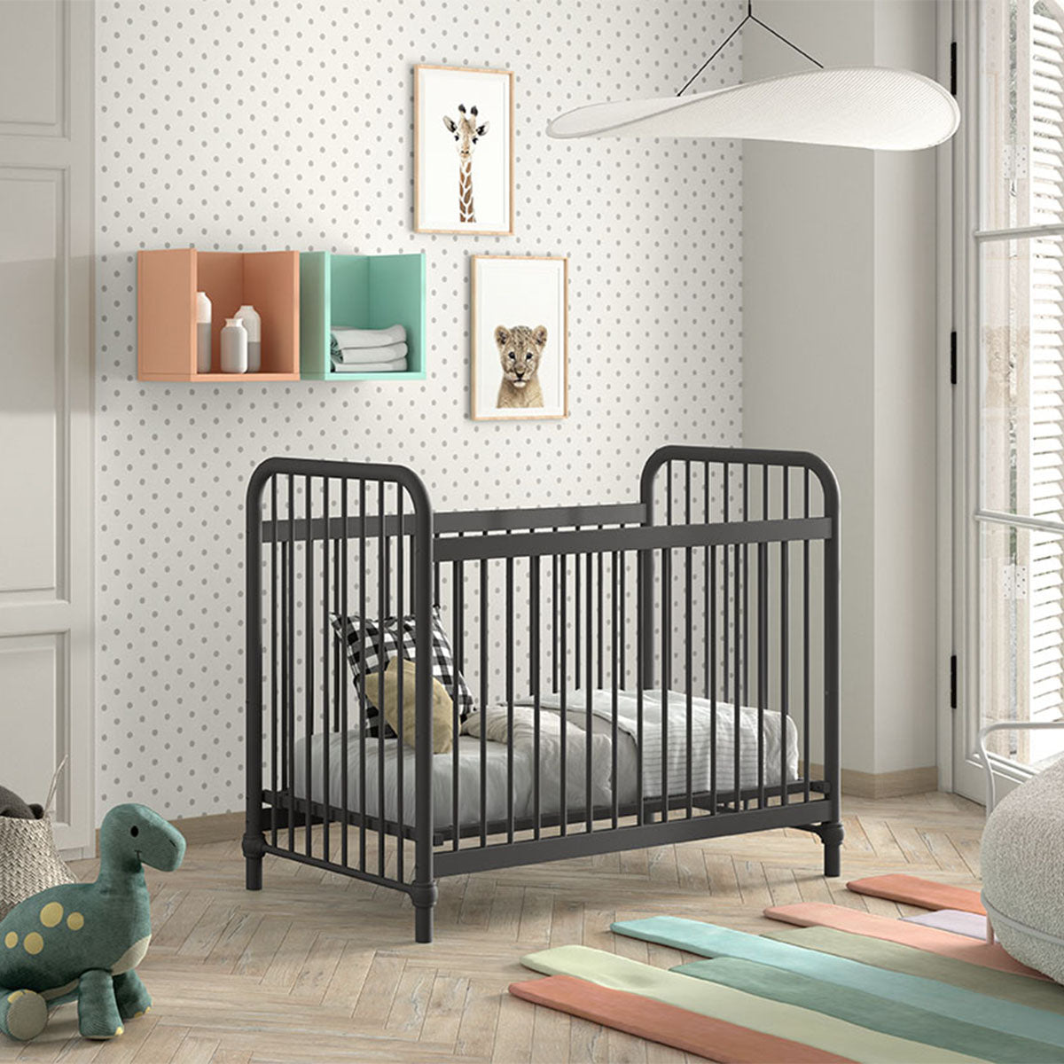Lit bébé 60x120 Jaxx by Vipack Bronxx Noir mat - vue 4