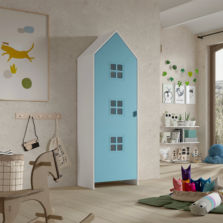 Armoire 1 porte Vipack Bruges Bleu - vue 2
