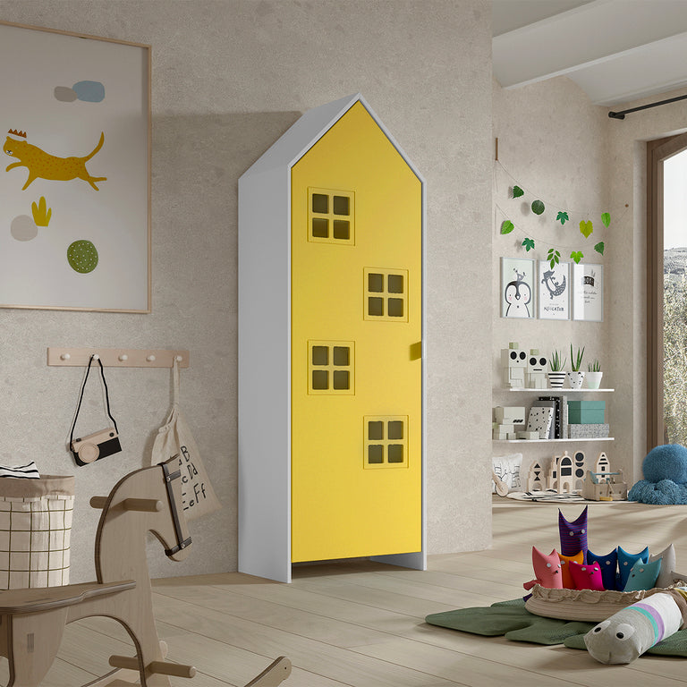 Armoire 1 porte Vipack Bruges Jaune - vue 2