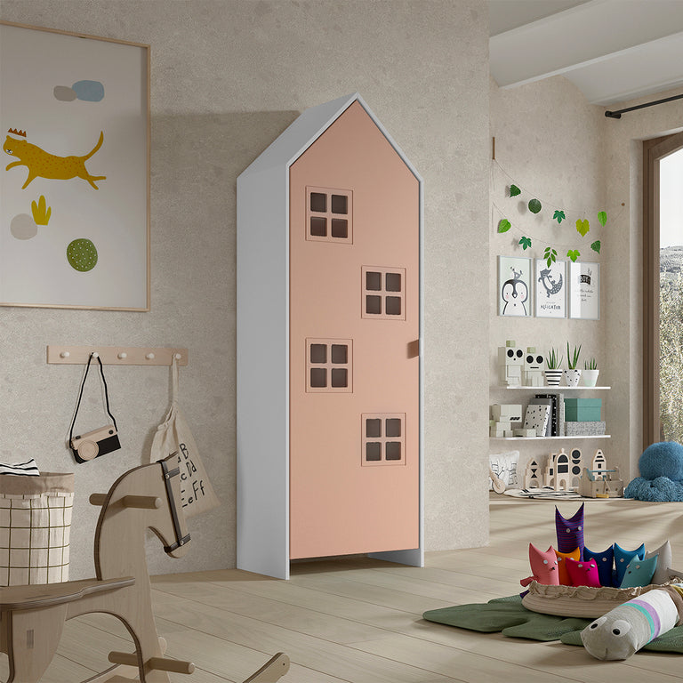 Armoire 1 porte Vipack Bruges Rose - vue 2