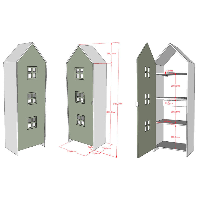 Armoire 1 porte Vipack Bruges Vert - vue 4