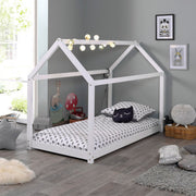 Lit Cabane 90x200 Sommier inclus Vipack - Blanc