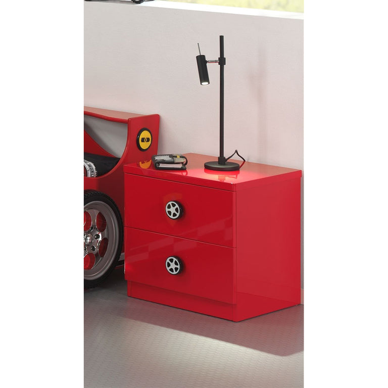 Chevet 2 tiroirs Le Mans Vipack Car Beds - Rouge - vue 2