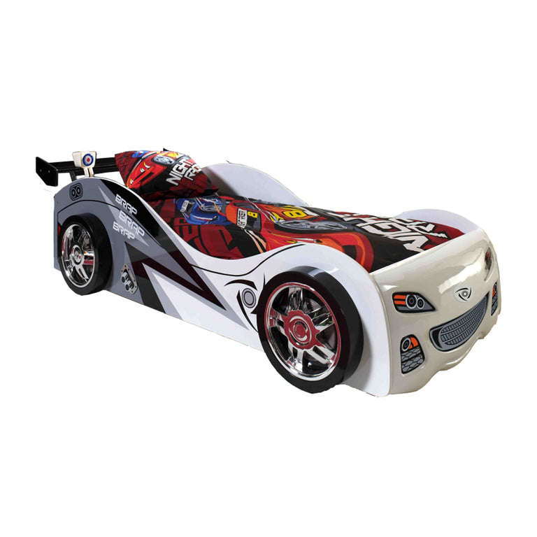Lit 90x200 Brap Brap Sommier inclus Vipack Car beds - Blanc - vue 2