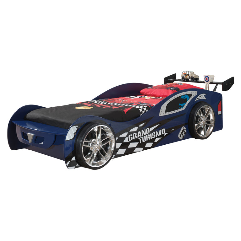 Lit 90x200 Grand Turismo Sommier inclus Vipack Car beds - Bleu - vue 2