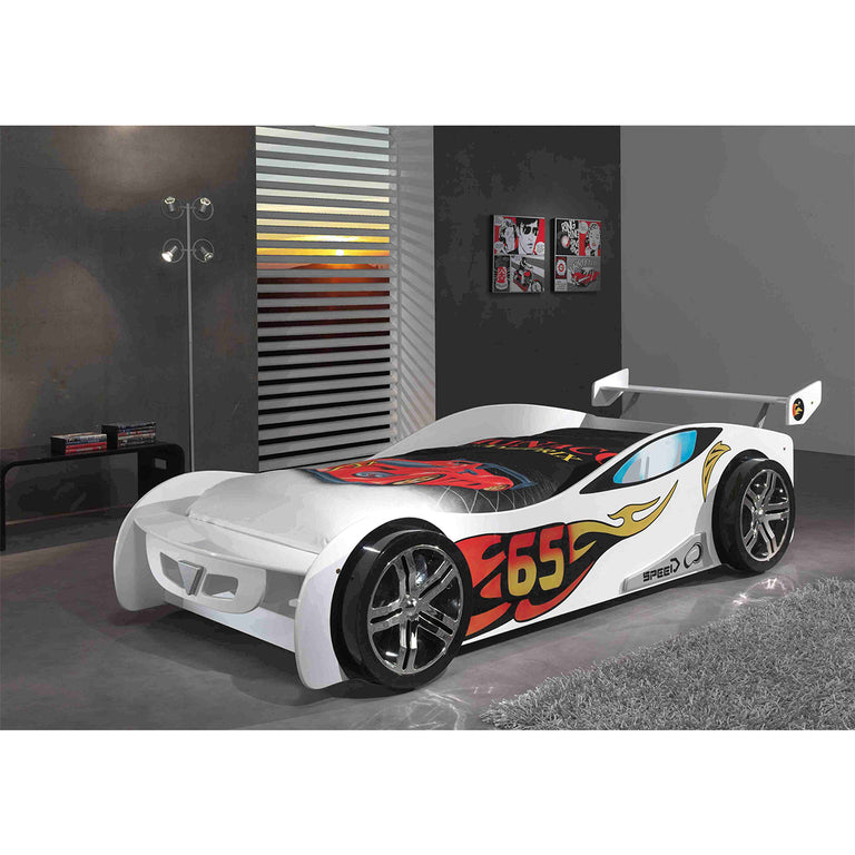 Lit 90x200 Le Mans Sommier inclus Vipack Car beds - Blanc - vue 2