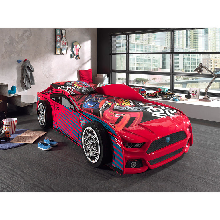 Lit 90x200 Panther Power Sommier inclus Vipack Car beds - Rouge