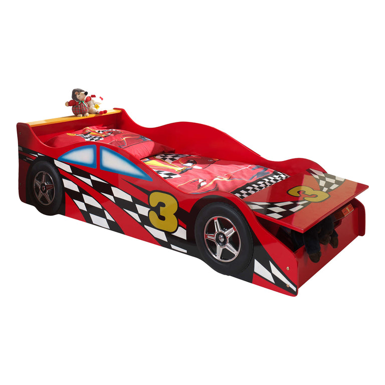 Lit 70x140 Race sommier inclus et Armoire 1 porte pompe à essence Vipack Car Beds - Rouge - vue 2
