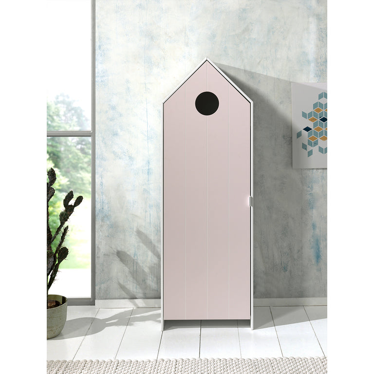 Armoire 1 porte Vipack Casami - Rose - vue 4