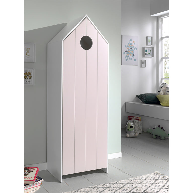 Armoire 1 porte Vipack Casami - Rose - vue 3