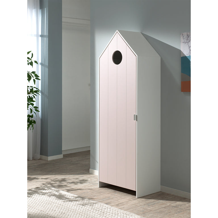 Armoire 1 porte Vipack Casami - Rose - vue 5