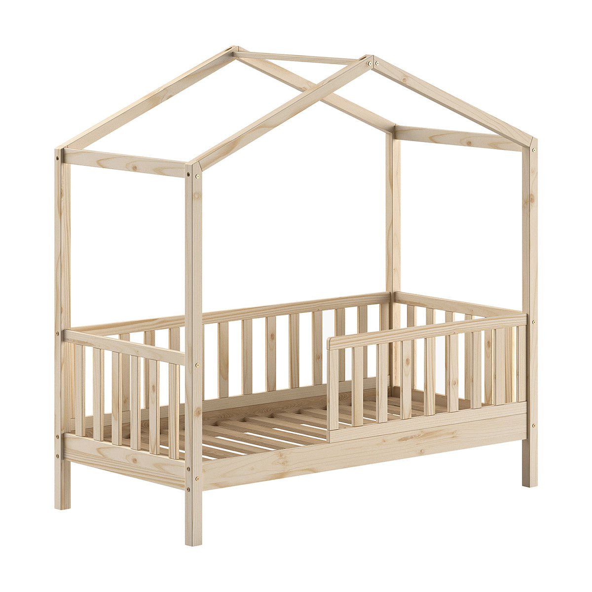 Lit cabane 70x140 sommier inclus Vipack Dallas Bois