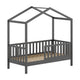 Lit cabane 70x140 sommier inclus Vipack Dallas Anthracite