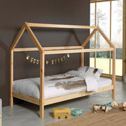 Lit cabane LP 90x200 Sommier inclus Vipack Dallas - Bois - vue 2