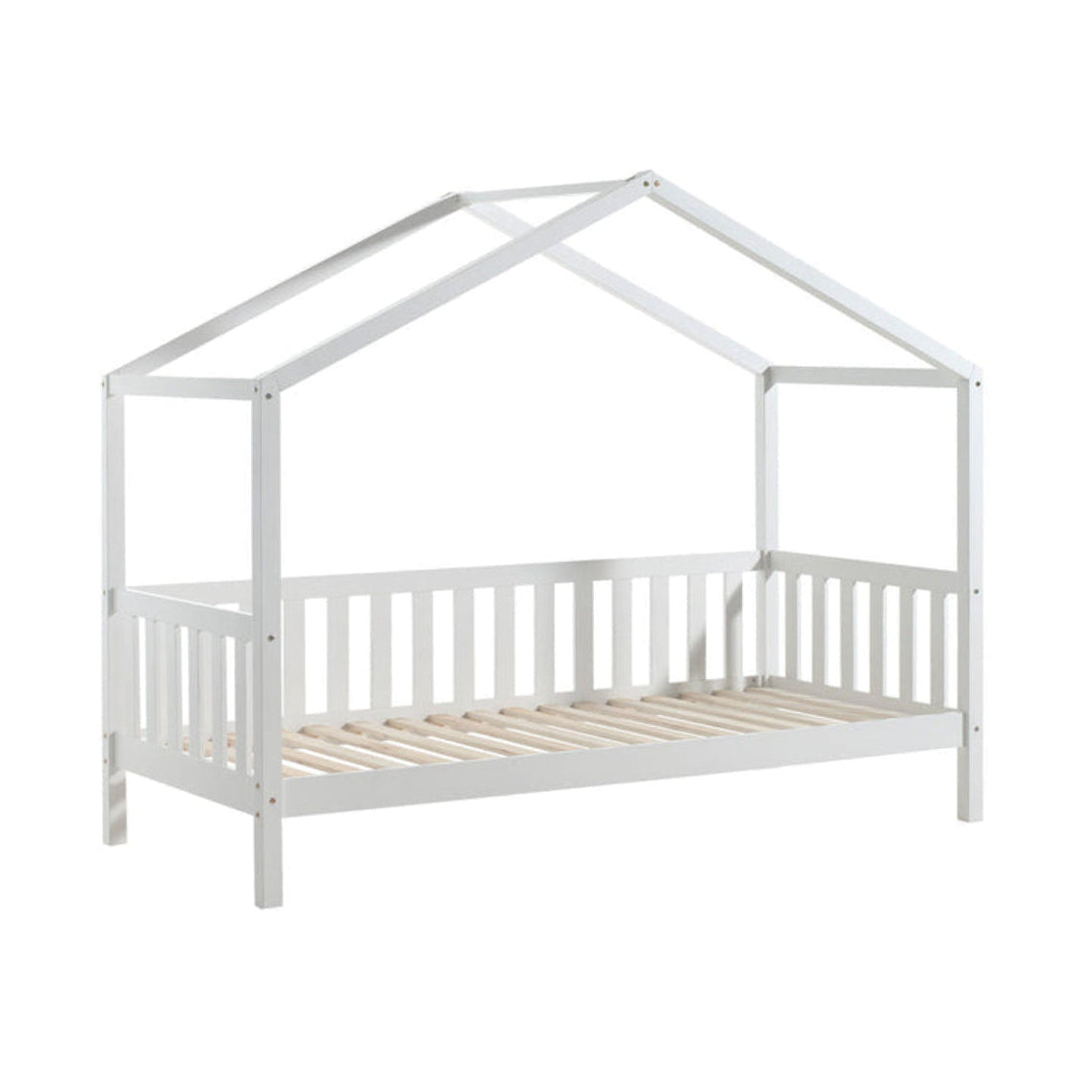 Lit cabane MH 90x200 Sommier inclus Vipack Dallas - Blanc