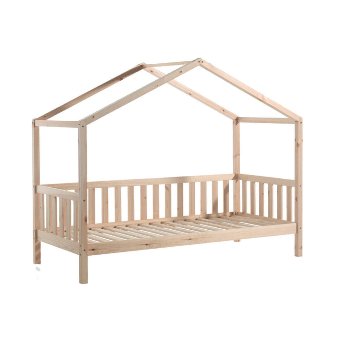 Lit cabane MH 90x200 Sommier inclus Vipack Dallas - Bois