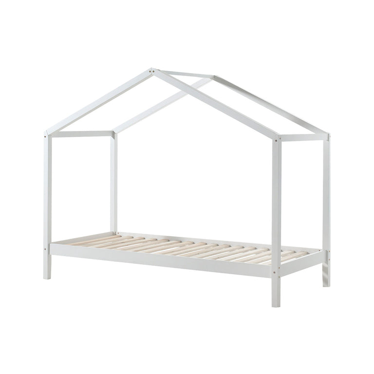 Lit cabane ZH 90x200 Sommier inclus Vipack Dallas - Blanc