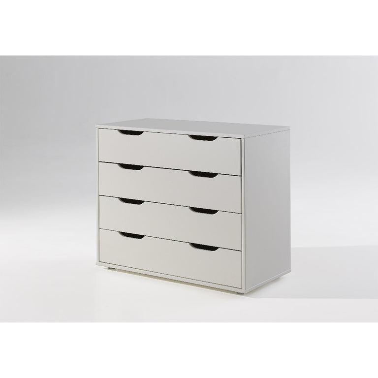 Commode 4 tiroirs Vipack Pino - Blanc - vue 2