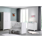 Lit bébé 60x120 - Commode 2 portes et Armoire 2 portes Vipack Erik - Blanc