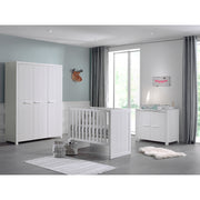 Lit bébé 60x120 - Commode 2 portes et Armoire 3 portes Vipack Erik - Blanc