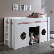 Lit Cabane 90x200 Sommier Inclus Vipack Freya - Blanc