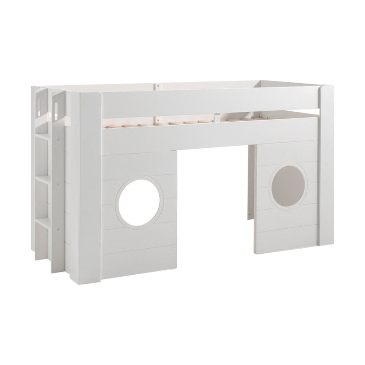 Lit Cabane 90x200 Sommier Inclus Vipack Freya - Blanc - vue 2