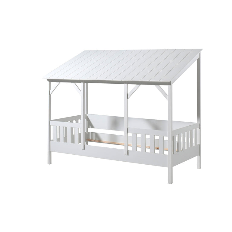 Lit Cabane 90x200 Sommier inclus Vipack HouseBed - Blanc - vue 2
