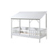 Lit Cabane 90x200 Sommier inclus Vipack HouseBed - Blanc
