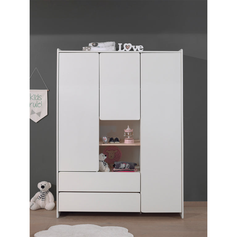 Armoire 3 portes Vipack Kiddy - Blanc - vue 3