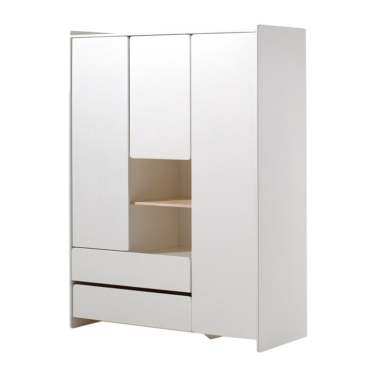 Lit bébé 60x120 Sommier Inclus, Commode 3 tiroirs, Plan à langer et Armoire 3 portes Vipack Kiddy - Blanc - vue 5