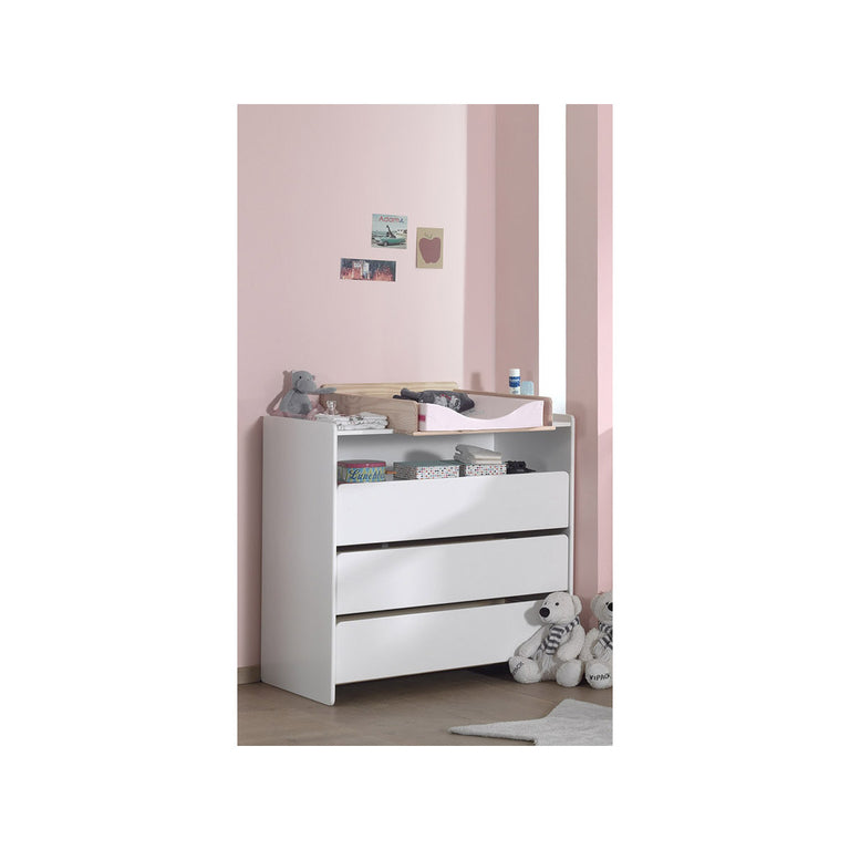 Commode 3 tiroirs Vipack Kiddy - Blanc - vue 4