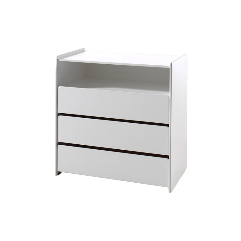 Lit bébé 60x120 Sommier Inclus, Commode 3 tiroirs et Plan à langer Vipack Kiddy - Blanc - vue 3