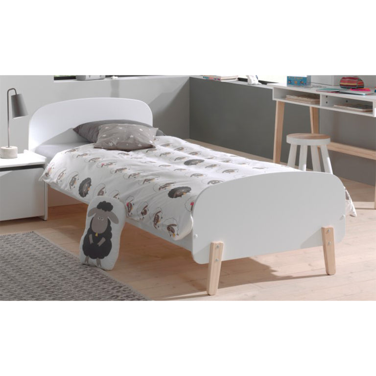 Lit 90x200 Sommier Inclus Vipack Kiddy - Blanc - vue 3