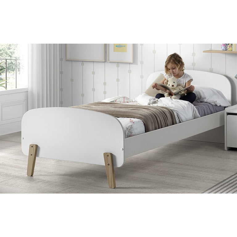 Lit 90x200 Sommier Inclus Vipack Kiddy - Blanc - vue 2