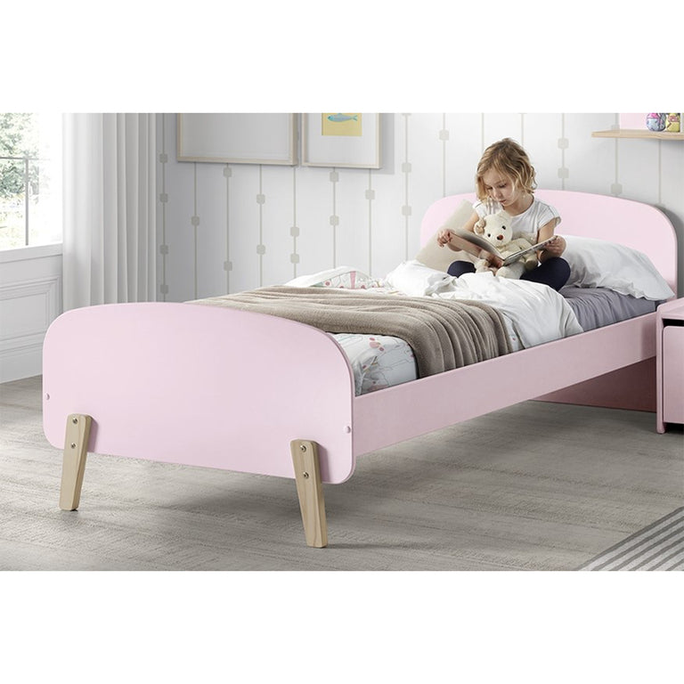 Lit 90x200 Sommier Inclus Vipack Kiddy - Vieux Rose - vue 2