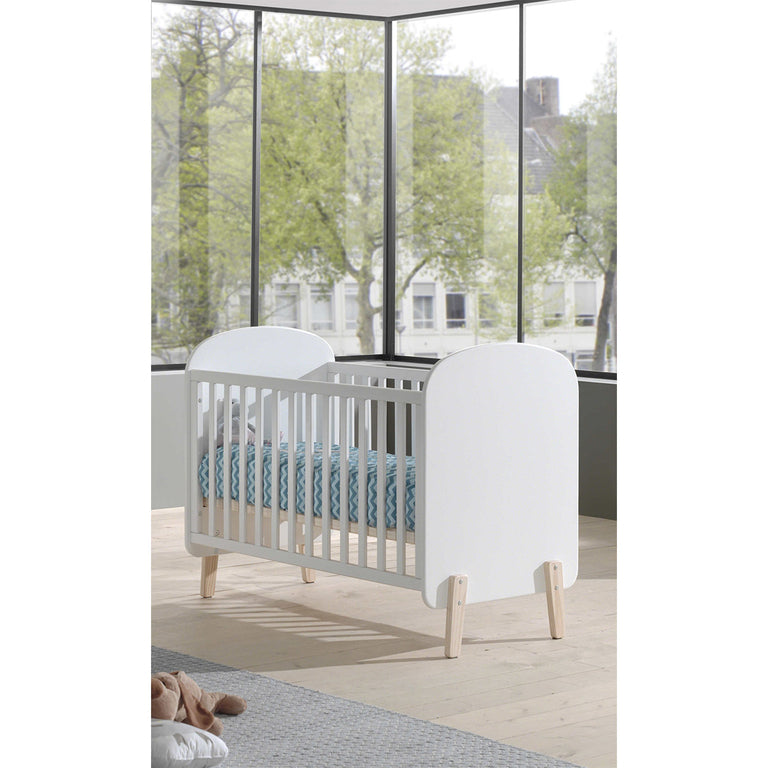 Lit bébé 60x120 Sommier Inclus Vipack Kiddy - Blanc - vue 2
