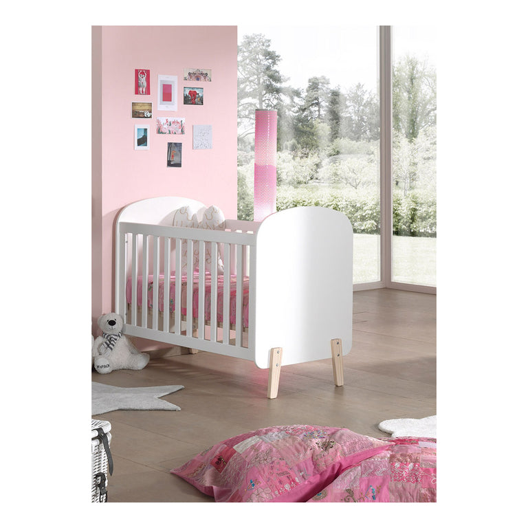 Lit bébé 60x120 Sommier Inclus Vipack Kiddy - Blanc - vue 4