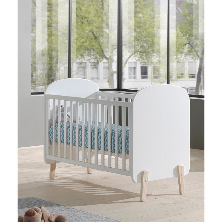 Lit bébé 60x120 Sommier Inclus Vipack Kiddy - Blanc - vue 3
