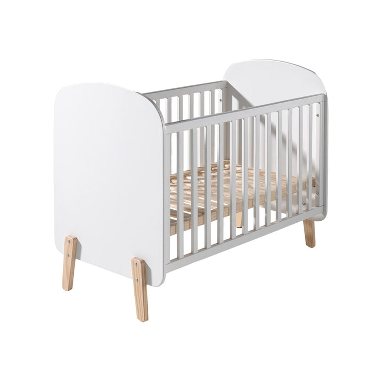 Lit bébé 60x120 Sommier Inclus, Commode 3 tiroirs et Plan à langer Vipack Kiddy - Blanc - vue 2