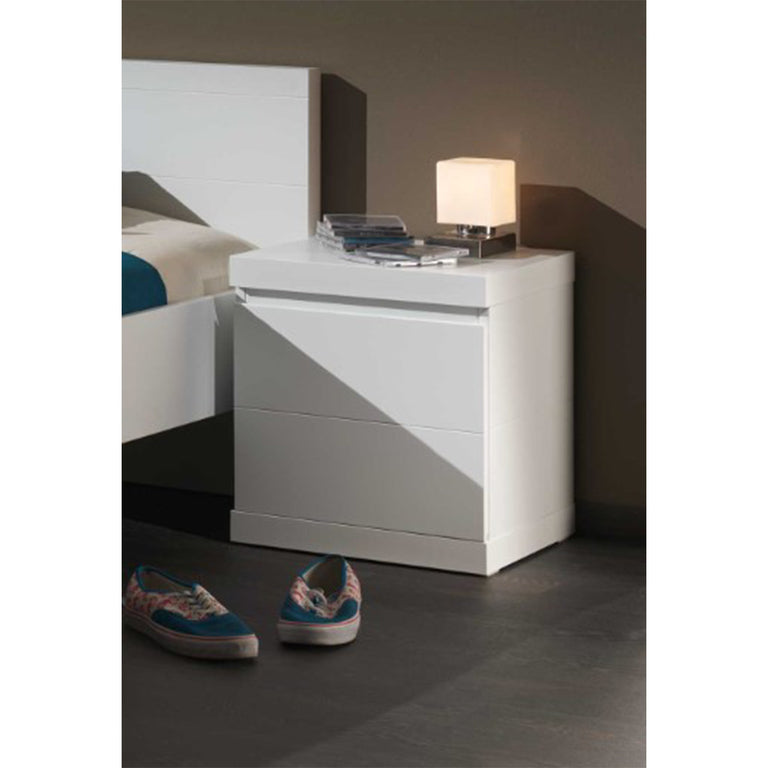Chevet 1 porte Vipack Lara - Blanc - vue 2