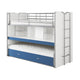 Lit combiné 80 90x200 Sommier Inclus Vipack Bonny - Bleu