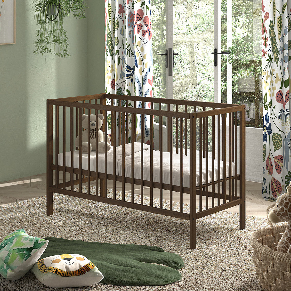 Lit bébé 60x120 sommier inclus Vipack Meryl Bois foncé - vue 2
