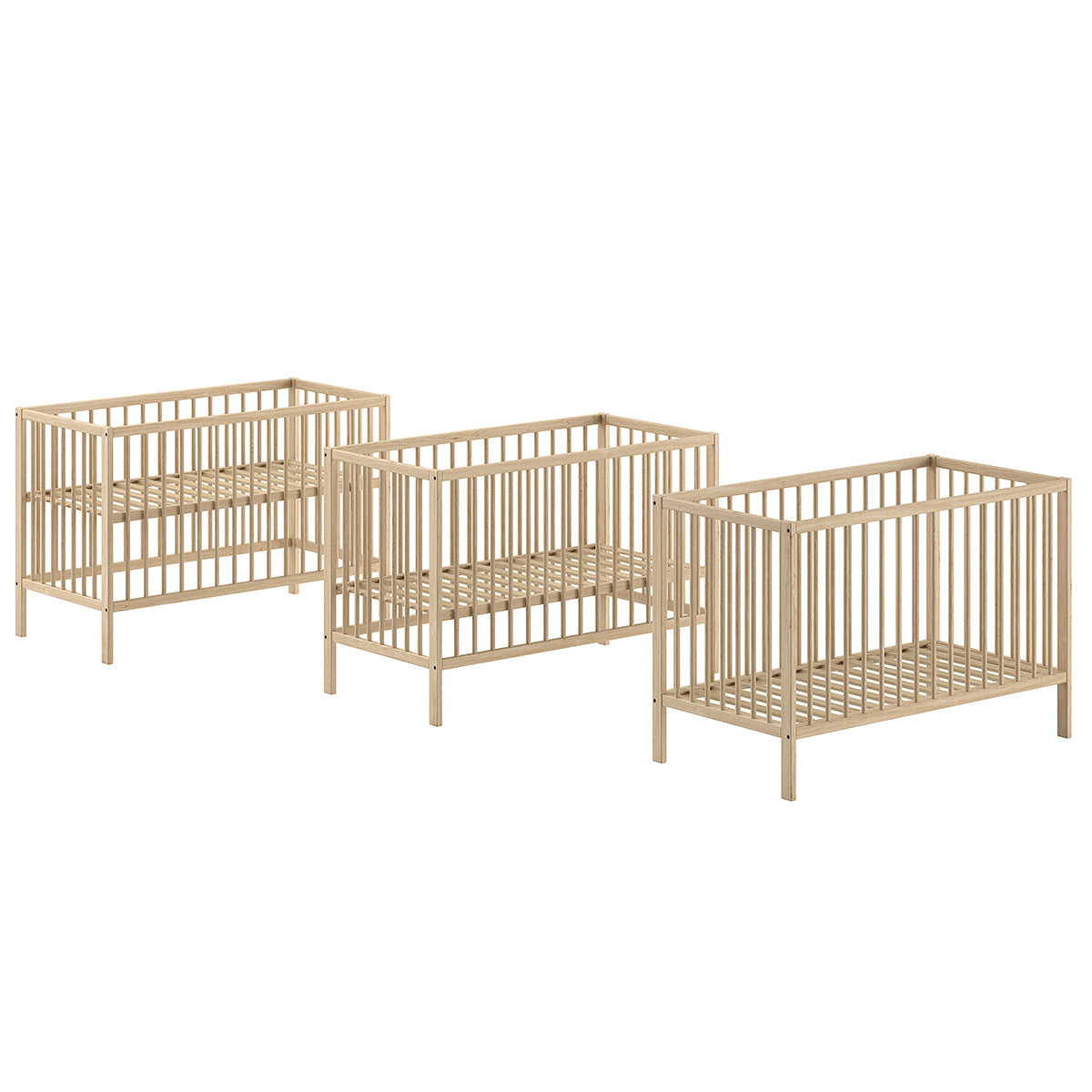 Lit bébé 60x120 sommier inclus Vipack Meryl Bois - vue 3
