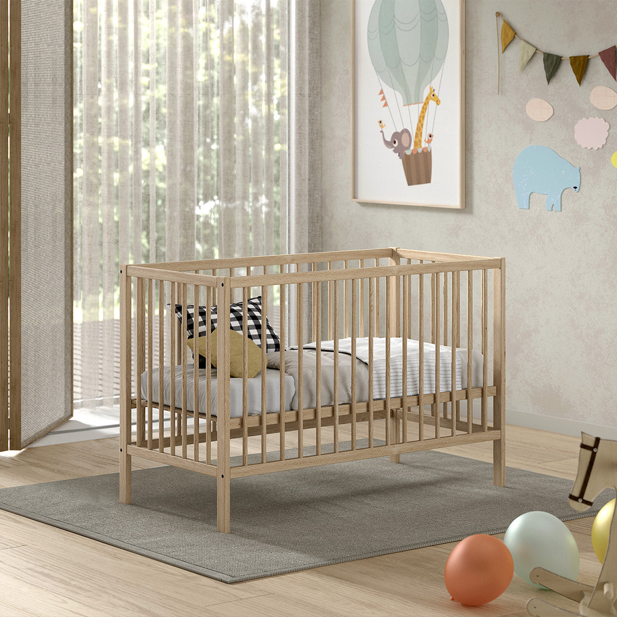 Lit bébé 60x120 sommier inclus Vipack Meryl Bois - vue 4