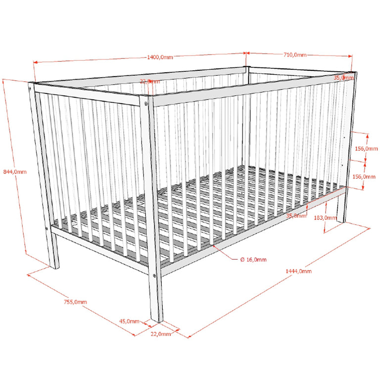 Lit évolutif 70x140 sommier inclus Vipack Meryl Blanc - vue 6