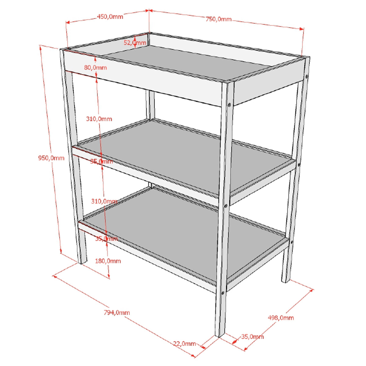 Lit bébé 60x120 et Table à langer Vipack Meryl Blanc - vue 5