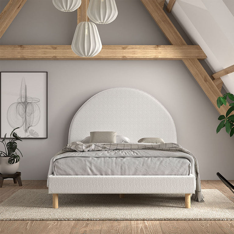 Lit 140x200 sommier inclus Vipack Moon Blanc - vue 4