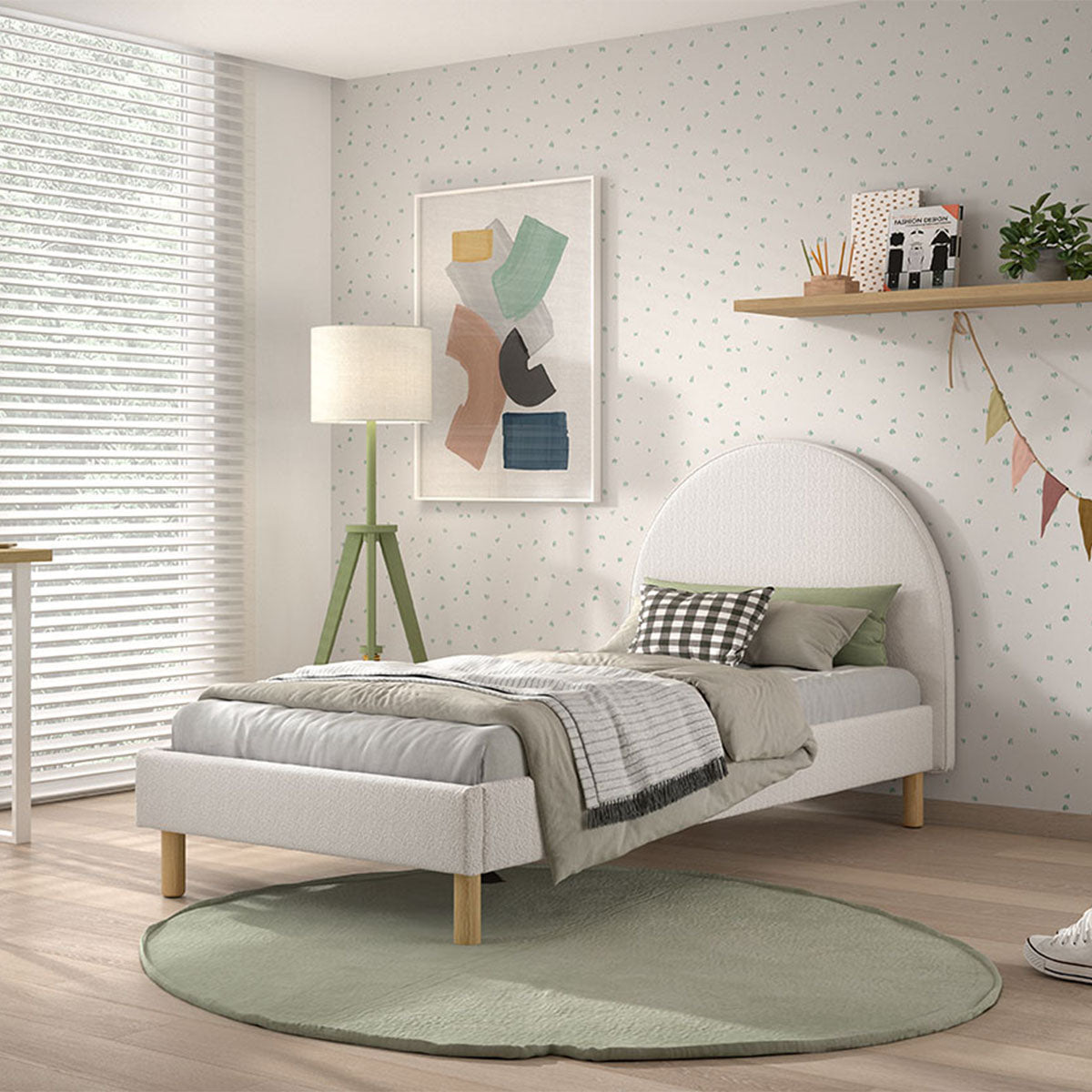 Lit 90x200  sommier inclus Vipack Moon Blanc - vue 4